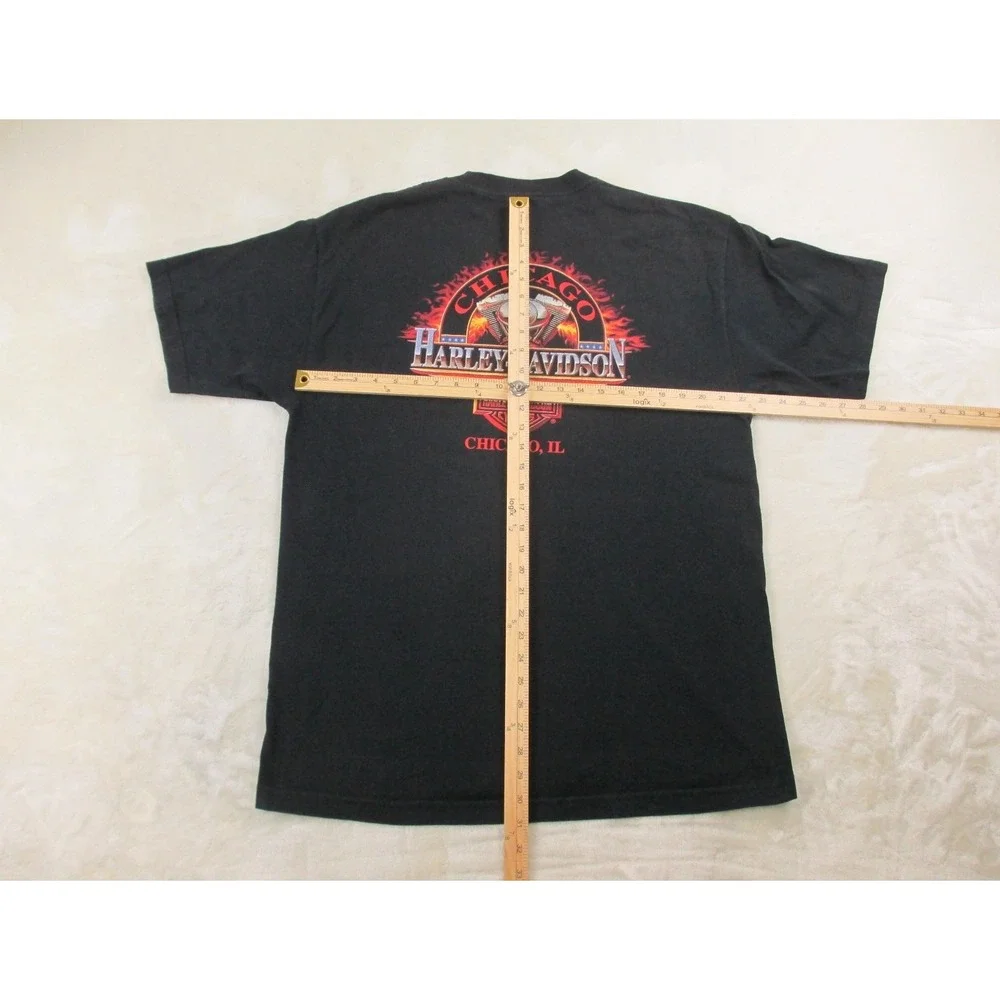 VINTAGE Harley Davidson Shirt Mens Extra Large Black Free The Spirit Eagle 90s*